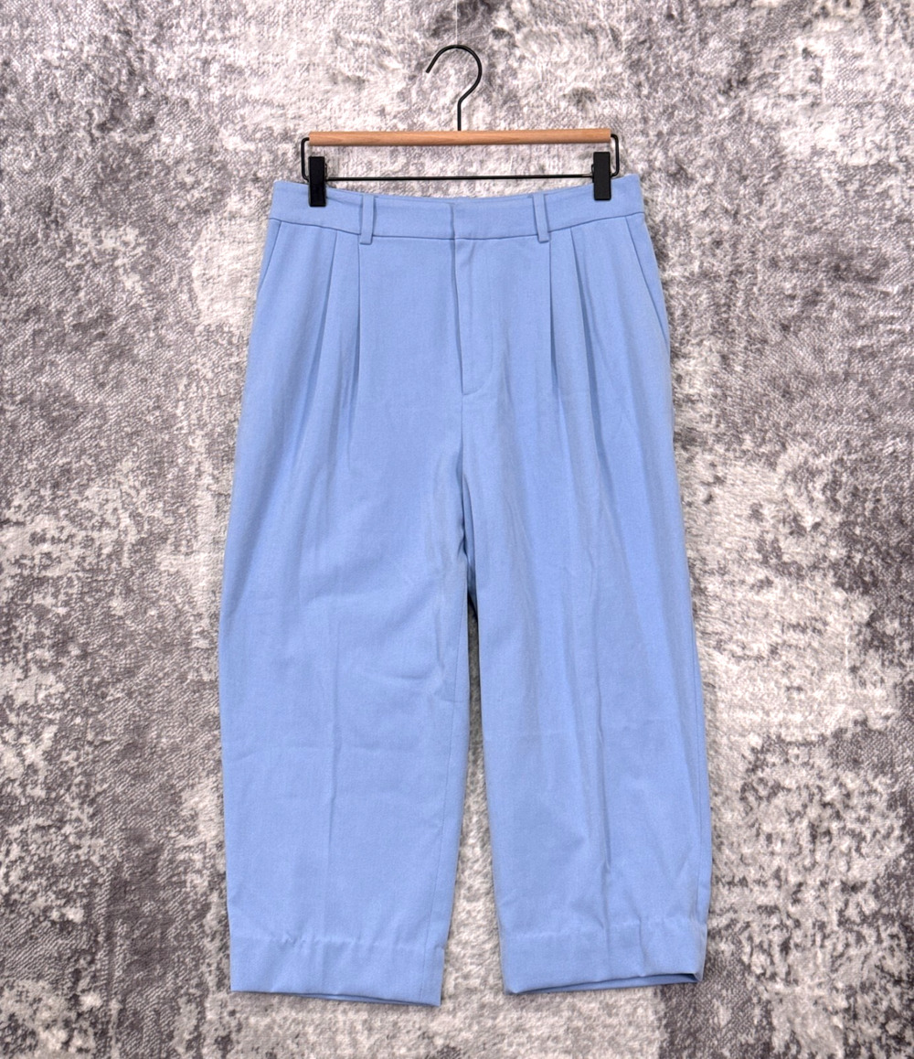 & Other Stories Pants 38 / US 6 Womens Blue Twill Canvas Barrel Leg Crop Trouser